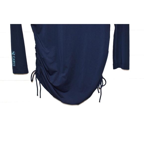 Carve Designs Rashguard Medium Navy Blue Long Sleeve Swim Top Sun Protection Zip - Picture 8 of 9